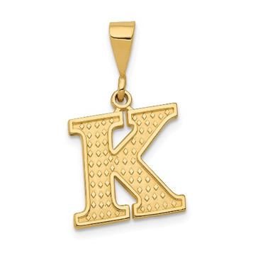 14K Yellow Gold Initial Letter K Charm Pendant - (A82-881) 14K Yellow Gold Initial Letter K Charm Pendant - (A82-881)