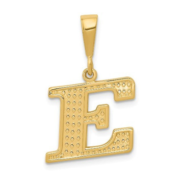 14K Yellow Gold Initial Letter E Charm Pendant - (A82-888) 14K Yellow Gold Initial Letter E Charm Pendant - (A82-888)