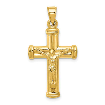 14K Yellow Gold Reversible Crucifix /Cross Pendant 35mm length - (A83-576) 14K Yellow Gold Reversible Crucifix /Cross Pendant 35mm length - (A83-576)
