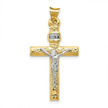 14k Two-Tone Gold Crucifix Pendant - (A85-843) 14k Two-Tone Gold Crucifix Pendant - (A85-843)