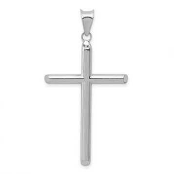 14K White Gold Hollow Cross Pendant 46mm length - (A87-234) 14K White Gold Hollow Cross Pendant 46mm length - (A87-234)