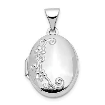 14K White Gold Locket 24x17mm - (A99-455)