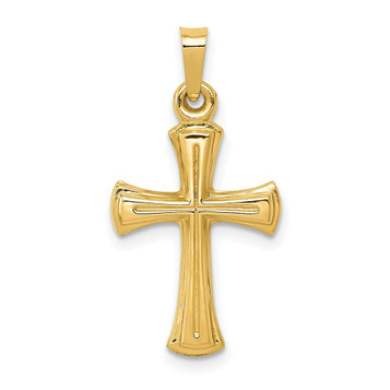 14K Yellow Gold Hollow Cross Pendant 27mm length - (B11-486) 14K Yellow Gold Hollow Cross Pendant 27mm length - (B11-486)