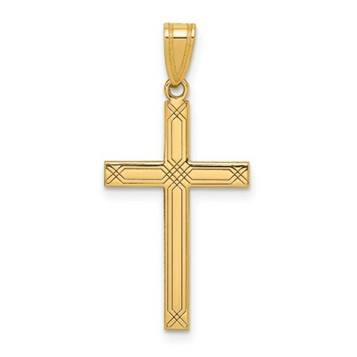14K Yellow Gold Cross Pendant 29mm length - (B11-562) 14K Yellow Gold Cross Pendant 29mm length - (B11-562)