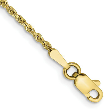 10K Yellow Gold 1.75mm Handmade Diamond-cut Rope Chain Anklet Bracelet - Length 9'' inches - (C64-201) 10K Yellow Gold 1.75mm Handmade Diamond-cut Rope Chain Anklet Bracelet - Length 9'' inches - (C64-201)