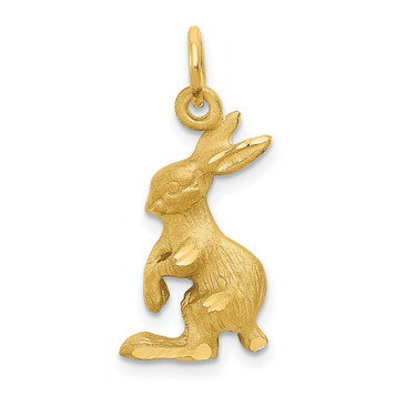 14K Yellow Gold Jack Rabbit Charm - (A82-885)