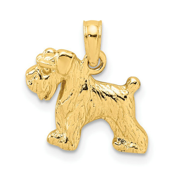 14K Yellow Gold Schnauzer Dog Pendant - (A83-235) 14K Yellow Gold Schnauzer Dog Pendant - (A83-235)