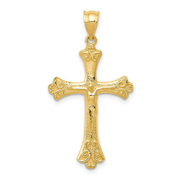 14K Yellow Gold Crucifix Pendant 30mm length - (A85-420) 14K Yellow Gold Crucifix Pendant 30mm length - (A85-420)
