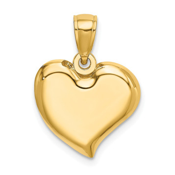14K Yellow Gold 2-D & Polished Teardrop Heart Charm Pendant - (A92-353) 14K Yellow Gold 2-D & Polished Teardrop Heart Charm Pendant - (A92-353)
