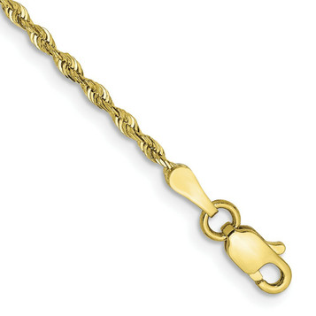 10K Yellow Gold 1.84mm Diamond-cut Quadruple Rope Chain Anklet - length: 10'' inches - (C64-202) 10K Yellow Gold 1.84mm Diamond-cut Quadruple Rope Chain Anklet - length: 10'' inches - (C64-202)