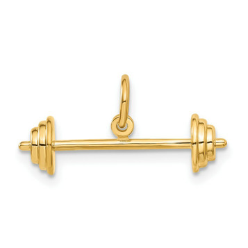 14K Yellow Gold Barbell Charm - (A82-593)