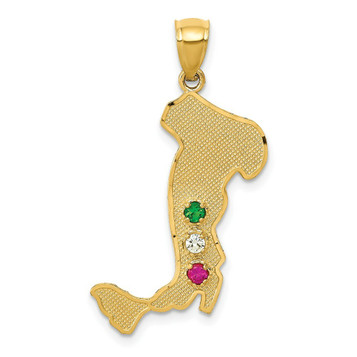 14K Yellow Gold Italy Charm - (A86-611) 14K Yellow Gold Italy Charm - (A86-611)