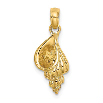14K Yellow Gold 3-D Mini Precious Wentletrap Shell Charm Pendant - (A92-477)