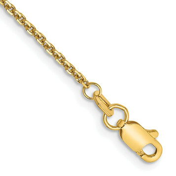 14K Yellow Gold 1.3mm Solid Diamond-cut Cable Chain Anklet - Length 9'' inches - (C64-155) 14K Yellow Gold 1.3mm Solid Diamond-cut Cable Chain Anklet - Length 9'' inches - (C64-155)
