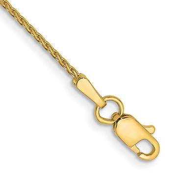 14K Yellow Gold 1mm Diamond-cut Wheat Chain Anklet Bracelet - Length 9'' inches - (C64-167) 14K Yellow Gold 1mm Diamond-cut Wheat Chain Anklet Bracelet - Length 9'' inches - (C64-167)