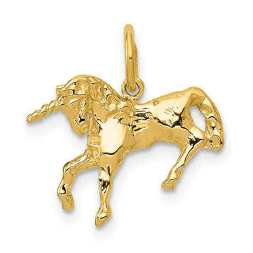 14K Yellow Gold Unicorn Charm - (A82-600) 14K Yellow Gold Unicorn Charm - (A82-600)