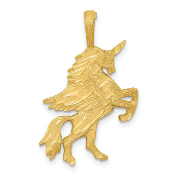 14K Yellow Gold Unicorn Charm - (A82-848) 14K Yellow Gold Unicorn Charm - (A82-848)