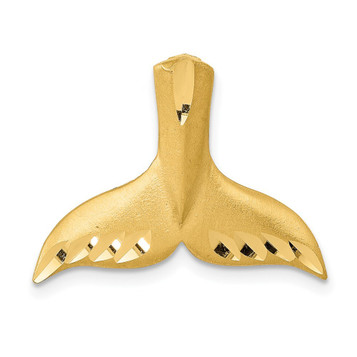 14K Yellow Gold Diamond-cut Whale Tail Slide - (A85-166) 14K Yellow Gold Diamond-cut Whale Tail Slide - (A85-166)