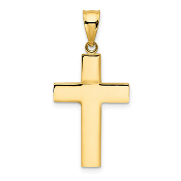 14K Yellow Gold Hollow Cross Pendant 26mm length - (A85-406) 14K Yellow Gold Hollow Cross Pendant 26mm length - (A85-406)