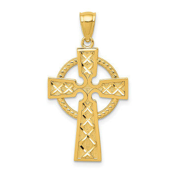 14K Yellow Gold Celtic Cross Pendant 32mm length - (A86-815) 14K Yellow Gold Celtic Cross Pendant 32mm length - (A86-815)