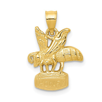 14K Yellow Gold 3-Dimensional Honey Bee Pendant - (A86-902) 14K Yellow Gold 3-Dimensional Honey Bee Pendant - (A86-902)