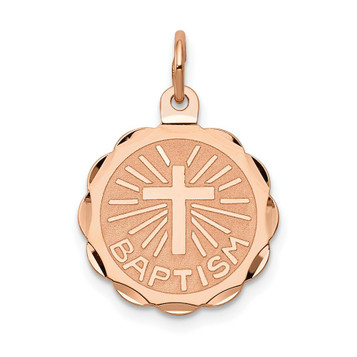 14K Rose Gold Baptism Charm - (A98-610) 14K Rose Gold Baptism Charm - (A98-610)