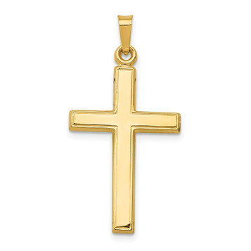 14K Yellow Gold Hollow Cross Pendant 33mm length - (B11-597) 14K Yellow Gold Hollow Cross Pendant 33mm length - (B11-597)