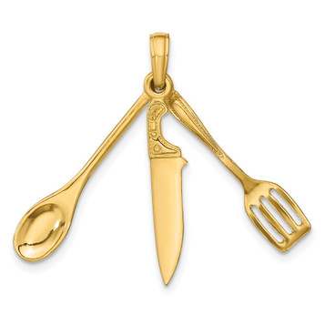 14k gold charm チャーム knife fork spoon 14K Gold Knife, Fork and Spoon Charm 0.6 x 1.2 in | eBay