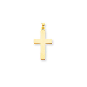 14K Yellow Gold Polished Cross Charm 31mm length - (B11-629) 14K Yellow Gold Polished Cross Charm 31mm length - (B11-629)