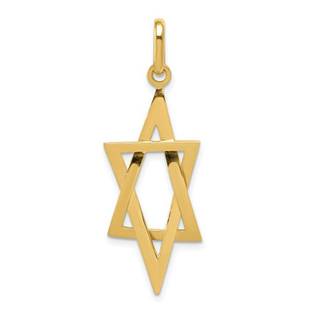 14K Yellow Gold Elongated Star of David Pendant - (A85-134) 14K Yellow Gold Elongated Star of David Pendant - (A85-134)
