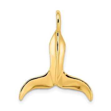 14K Yellow Gold 3-D Polished Whale Tail Charm Pendant - (A91-836) 14K Yellow Gold 3-D Polished Whale Tail Charm Pendant - (A91-836)