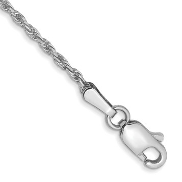14K White Gold 1.3mm Machine-made Rope Chain Anklet Bracelet - Length 9'' inches - (C64-179) 14K White Gold 1.3mm Machine-made Rope Chain Anklet Bracelet - Length 9'' inches - (C64-179)