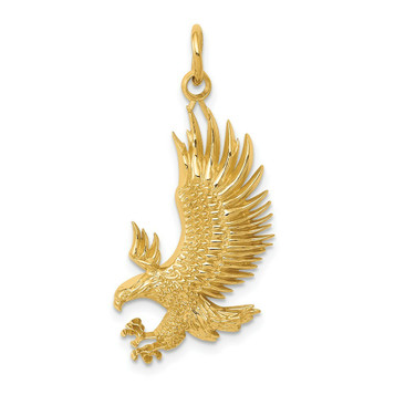 14K Yellow Gold American Bald Eagle Charm - (A84-467)