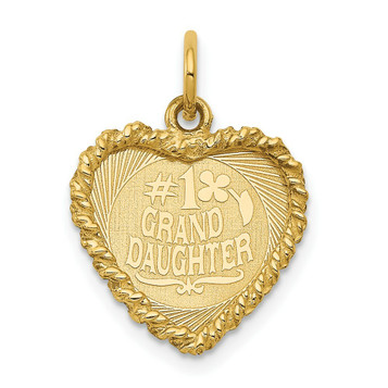 14K Yellow Gold #1 Granddaughter Disc Charm Pendant - (A98-614) 14K Yellow Gold #1 Granddaughter Disc Charm Pendant - (A98-614)