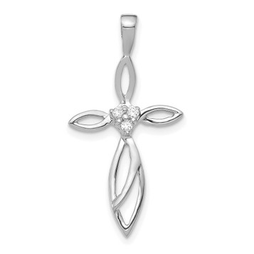 14K White Gold SI3/I1 Diamond Cross Pendant 1/20-Carat - (B13-575) 14K White Gold SI3/I1 Diamond Cross Pendant 1/20-Carat - (B13-575)