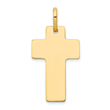 14K Yellow Gold Polished Cross Charm 36mm length - (A84-187) 14K Yellow Gold Polished Cross Charm 36mm length - (A84-187)