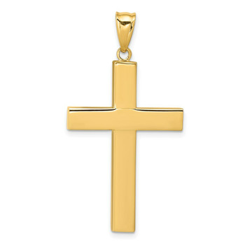 14K Yellow Gold Hollow Cross Pendant 33mm length - (A85-298) 14K Yellow Gold Hollow Cross Pendant 33mm length - (A85-298)