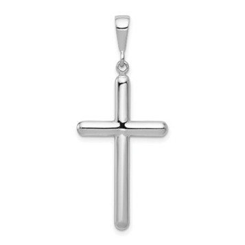 14K White Gold Cross Pendant 46mm length - (A85-322) 14K White Gold Cross Pendant 46mm length - (A85-322)