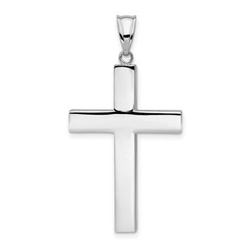 14K White Gold Polished Hollow Cross Pendant 33mm length - (A85-469) 14K White Gold Polished Hollow Cross Pendant 33mm length - (A85-469)