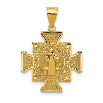 14k Yellow Gold San Benito 2-Sided Cross Pendant - (A87-300) 14k Yellow Gold San Benito 2-Sided Cross Pendant - (A87-300)