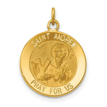 14K Yellow Gold Saint Andrew Medal Charm - (B11-295) 14K Yellow Gold Saint Andrew Medal Charm - (B11-295)