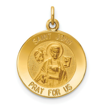 14K Yellow Gold Saint John Medal Charm 16mm width - (B11-302) 14K Yellow Gold Saint John Medal Charm 16mm width - (B11-302)