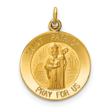 14K Yellow Gold Saint Patrick Medal Charm 15mm width - (B11-491) 14K Yellow Gold Saint Patrick Medal Charm 15mm width - (B11-491)