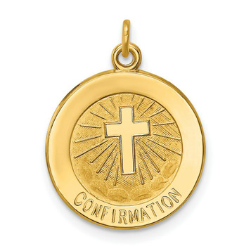 14K Yellow Gold Confirmation Medal Charm - (B11-598) 14K Yellow Gold Confirmation Medal Charm - (B11-598)