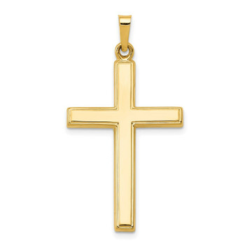 14K Yellow Gold Hollow Cross Pendant 36mm length - (B11-668) 14K Yellow Gold Hollow Cross Pendant 36mm length - (B11-668)