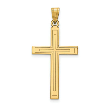 14K Yellow Gold Solid Cross Pendant 36mm length - (B14-223) 14K Yellow Gold Solid Cross Pendant 36mm length - (B14-223)