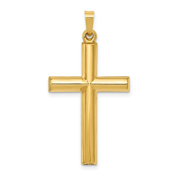 14K Yellow Gold Hollow Cross Pendant 32mm length - (B14-300) 14K Yellow Gold Hollow Cross Pendant 32mm length - (B14-300)