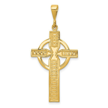 14K Yellow Gold Celtic Cross Pendant 46mm length - (A82-932) 14K Yellow Gold Celtic Cross Pendant 46mm length - (A82-932)