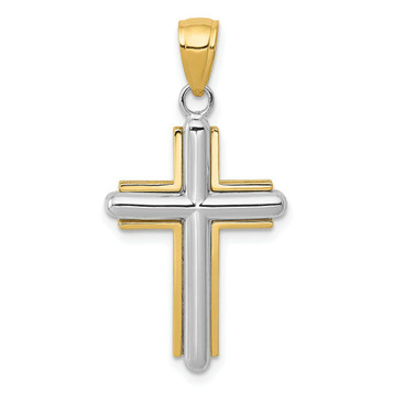 14K Two-tone Gold Cross Pendant - (A85-527) 14K Two-tone Gold Cross Pendant - (A85-527)
