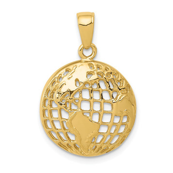 14K Yellow Gold Polished Globe Pendant - (A83-181) 14K Yellow Gold Polished Globe Pendant - (A83-181)